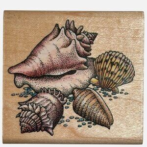 Rubber Stampede Seashells Stamp Wood Mounted Nautical Beach A817E Cardmaking